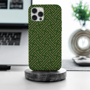 Sayagata-Muster, Japanisch, Grün und Gold Case-Mate iPhone Hülle