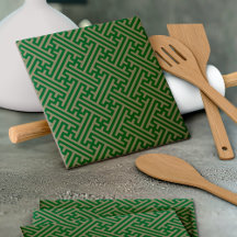 Sayagata-Muster, Japanisch, Grün und Gold