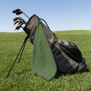 Sayagata-Muster, Japanisch, Grün und Gold Golfhandtuch