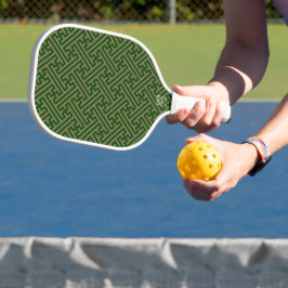 Sayagata-Muster, Japanisch, Grün und Gold Pickleball Schläger