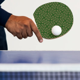 Sayagata-Muster, Japanisch, Grün und Gold Tischtennis Schläger