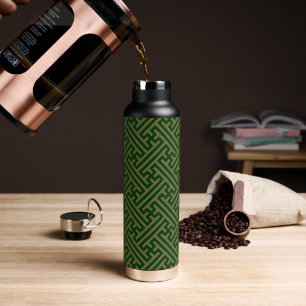 Sayagata-Muster, Japanisch, Grün und Gold Trinkflasche