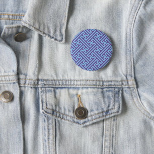 Sayagata-Muster, japanisch, Lila und blau Button
