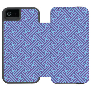 Sayagata-Muster, japanisch, Lila und blau Incipio Watson™ iPhone 5 Geldbörsen Hülle