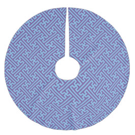 Sayagata-Muster, japanisch, Lila und blau Polyester Weihnachtsbaumdecke