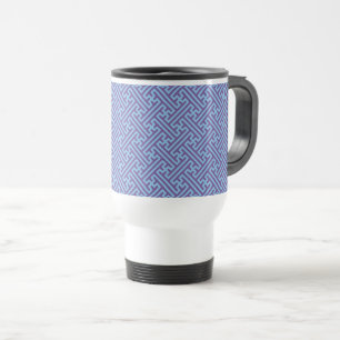 Sayagata-Muster, japanisch, Lila und blau Reisebecher