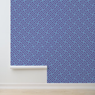 Sayagata-Muster, Japanisch, Lila und Blau Tapete