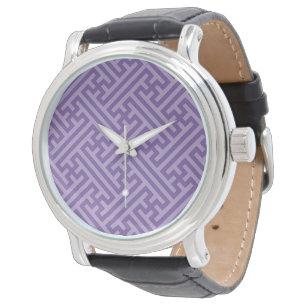 Sayagata-Muster, Japanisch, Lila und Rosa Armbanduhr