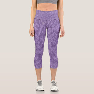 Sayagata-Muster, japanisch, Lila und rosa Capri Leggings