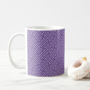 Sayagata-Muster, Japanisch, Lila und Rosa Kaffeetasse