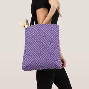 Sayagata-Muster, japanisch, Lila und rosa Tasche