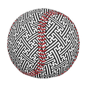 Sayagata-Muster, Japanisch, Schwarz und Weiß Baseball