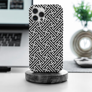 Sayagata-Muster, Japanisch, Schwarz und Weiß Case-Mate iPhone Hülle