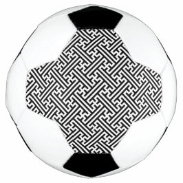Sayagata-Muster, Japanisch, Schwarz und Weiß Fußball