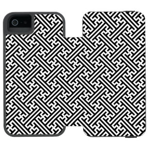 Sayagata-Muster, Japanisch, Schwarz und Weiß Incipio Watson™ iPhone 5 Geldbörsen Hülle