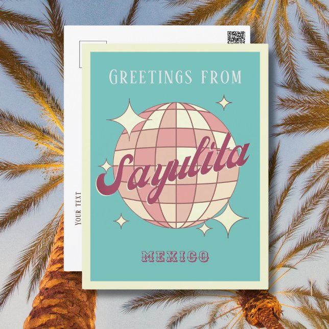Sayulita Mexico Retro Vintages Party Postkarte (Von Creator hochgeladen)