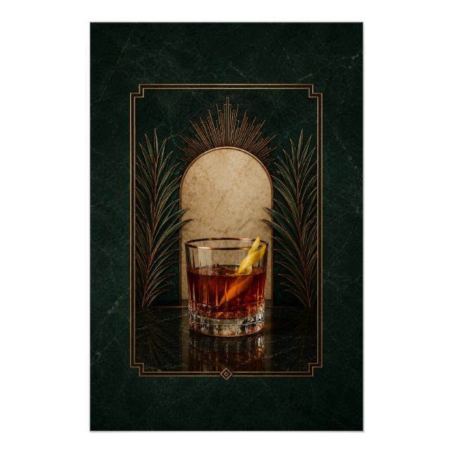Sazerac Art Deco Poster | Bar Kunst (Vorderseite)
