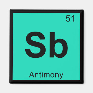 Sb - Periodisches Tabellensymbol der Antimonen-Che Magnet
