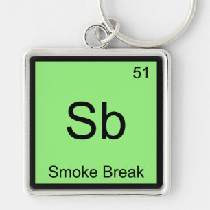 Sb - Smoke Break Chemie-Element-Symbol T-Shirt Schlüsselanhänger