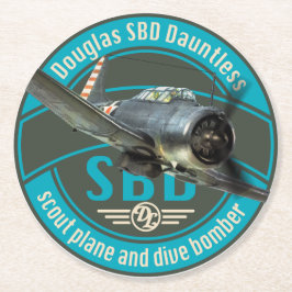 SBD Dauntless Runder Pappuntersetzer