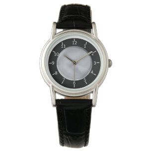 SBS Black and Silver Classic Black Leather Armbanduhr