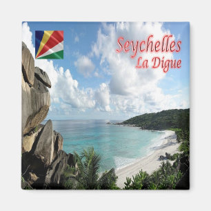 SC004 SEYCHELLES, La Digue, Afrika, Kühlschrank Magnet