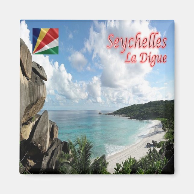SC004 SEYCHELLES, La Digue, Afrika, Kühlschrank Magnet (Vorne)