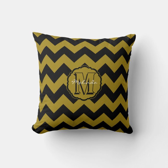 SC Chevron, Lettre Noir-Or M². Coussin (Recto)