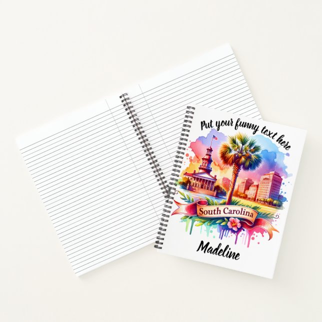 SC Landschaft mit Palme und Skyline Notizbuch (Innenseite)