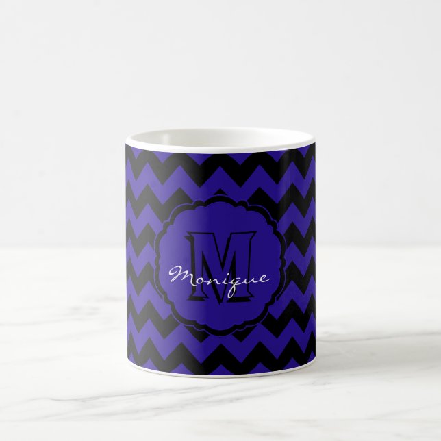 SC Monogram Zickzack, Blue-Black-Coffee Tasse (Mittel)