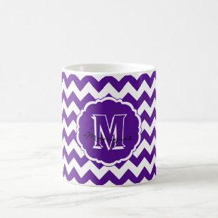SC Monogram Zickzack, Lila-White-Coffee-Tasse Kaffeetasse