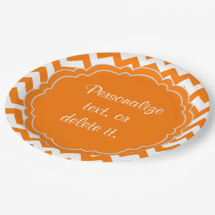 SC-Monogram-Zickzack Orange-White Paper-Teller Pappteller