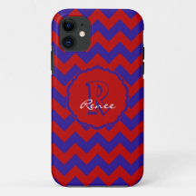 SC Monogram Zickzack, Red-Blue iPhone 5/5s Case