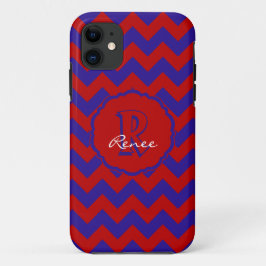 SC Monogram Zickzack, Red-Blue iPhone 5/5s Case