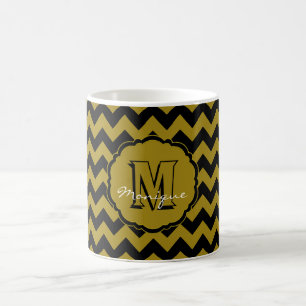 SC Monogramm Zickzack, Black-Gold-Kaffee-Tasse Kaffeetasse