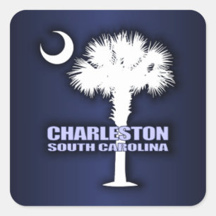 SC Palmetto & Crescent (Charleston) Quadratischer Aufkleber