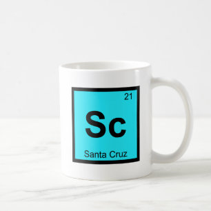 Sc - Santa Cruz Stadt Kalifornien Chemie-Symbol Kaffeetasse