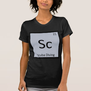 Sc - Sporttauchen trägt Chemie-Periodensystem zur T-Shirt