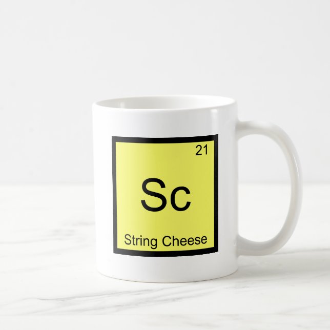 Sc - String Cheese Funny Chemistry Element Symbol Kaffeetasse (Rechts)