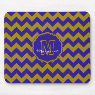 SC Zickzack Mouse Pad Blue und Gold Mousepad