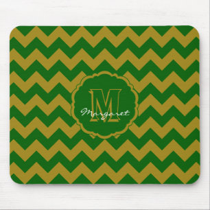 SC Zickzack Mouse Pad Green und Gold Mousepad
