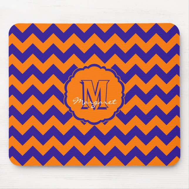 SC Zickzack Mouse Pad-Orange und Blau Mousepad (Vorne)