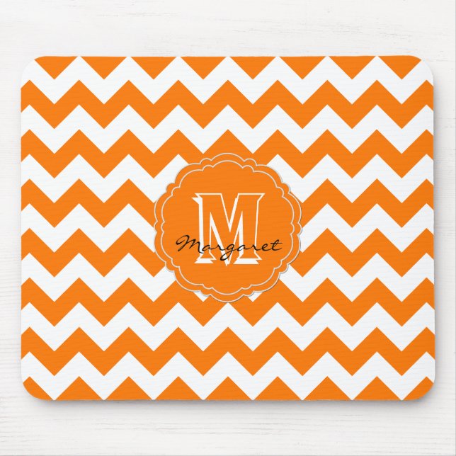 SC Zickzack Mouse Pad Orange und White Mousepad (Vorne)
