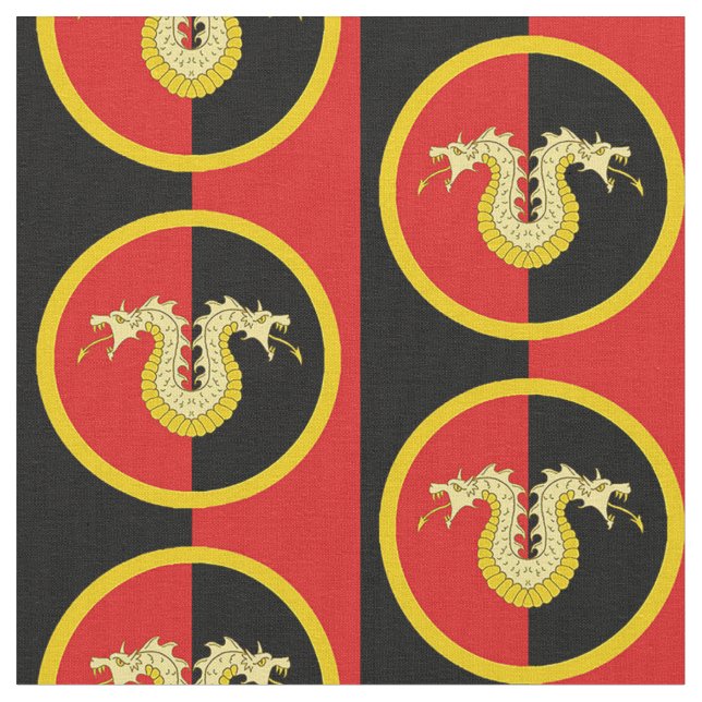 SCA Dragon's Laire Populace-Abzeichen Stoff (Nahaufnahme)
