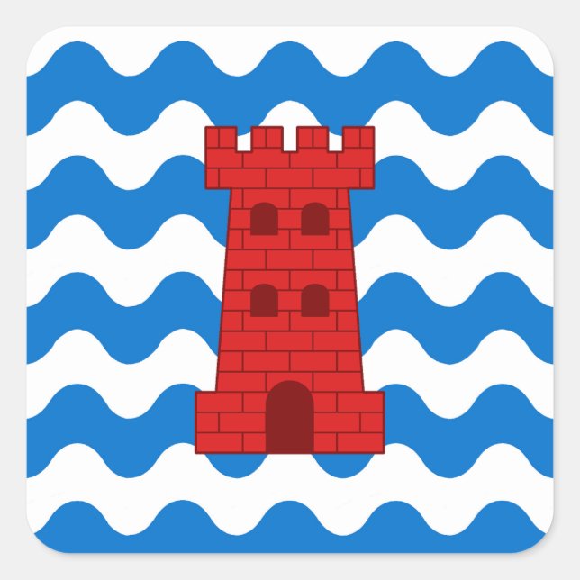SCA Isles Populace Abzeichen Quadratischer Aufkleber (Vorderseite)