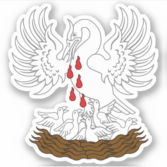 SCA Order of the Pelican Custom-Cut Vinyl Sticker (Vorderseite)