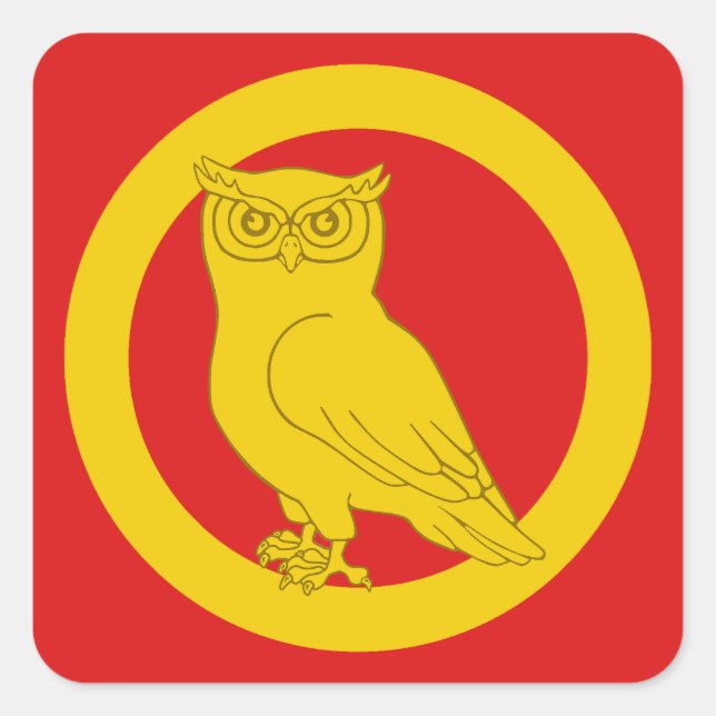 SCA Owl's Nest Populace Abzeichen Quadratischer Aufkleber (Vorderseite)