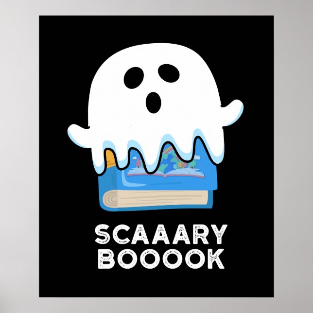 Scaaary Booook Funny Ghost Book Pub Dark BG Poster (Vorne)