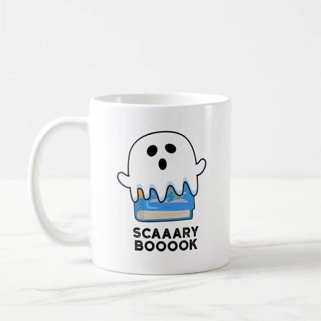 Scaaary Booook Funny Ghost Book Pub Kaffeetasse (Links)