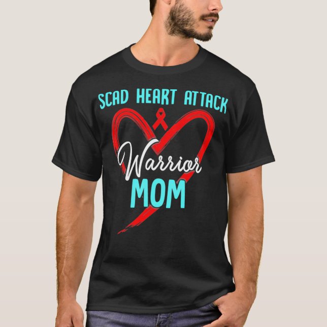 SCAD Herzinfarkt Überlebender Pride Krieger Bewuss T-Shirt (Vorderseite)